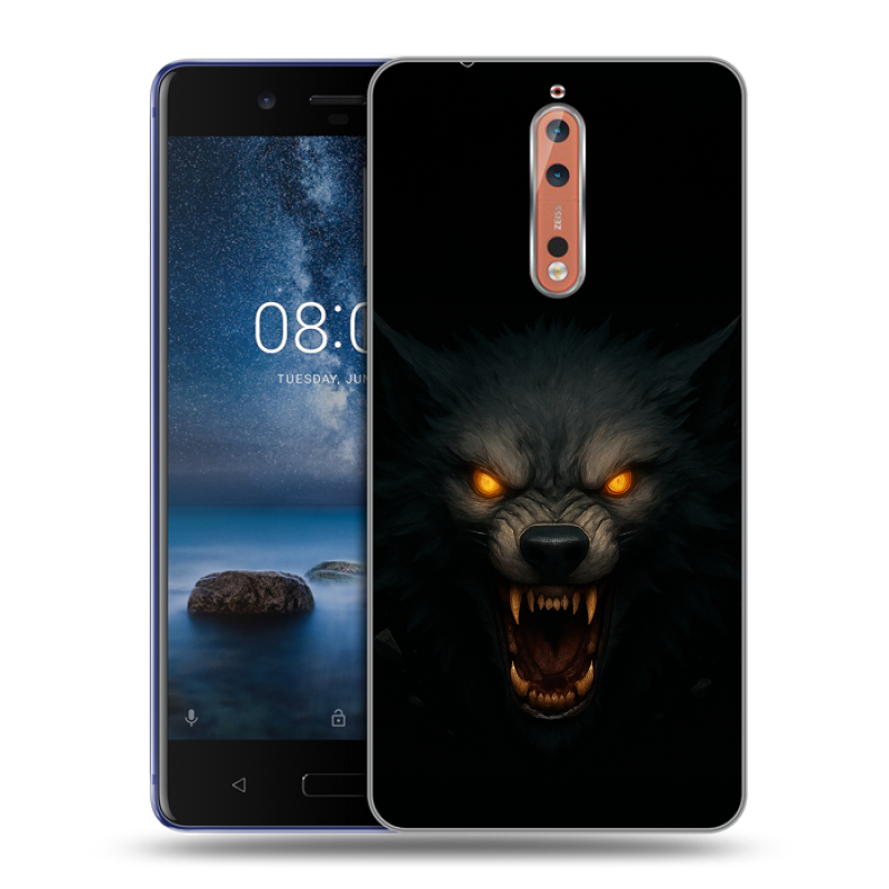 Пластиковый чехол на Nokia 8 с принтом Волк Пластиковый чехол на Nokia 8 с принтом Волк