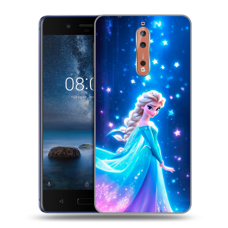 Пластиковый чехол на Nokia 8 с принтом Холодное сердце Frozen Пластиковый чехол на Nokia 8 с принтом Холодное сердце Frozen