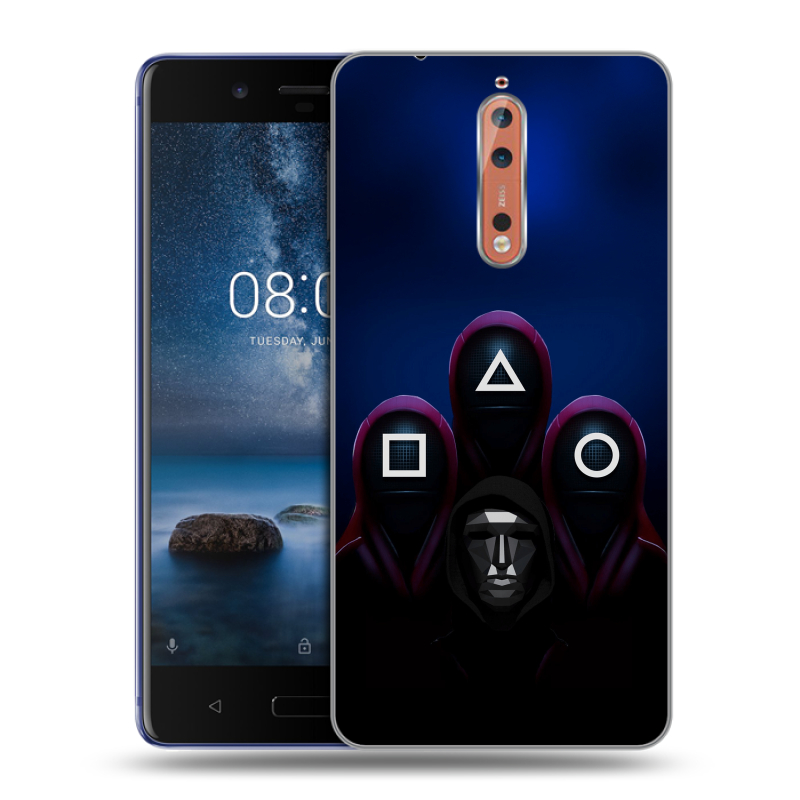 Пластиковый чехол на Nokia 8 с принтом Игра Кальмара Пластиковый чехол на Nokia 8 с принтом Игра Кальмара