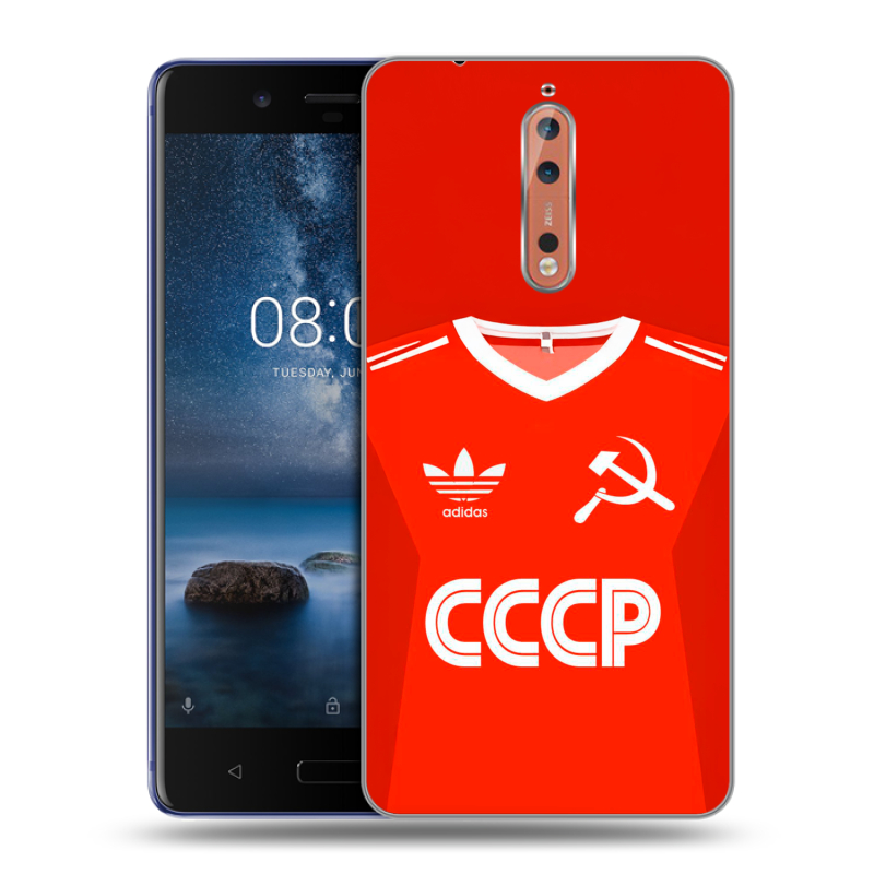 Пластиковый чехол на Nokia 8 с принтом Флаг Герб СССР Пластиковый чехол на Nokia 8 с принтом Флаг Герб СССР