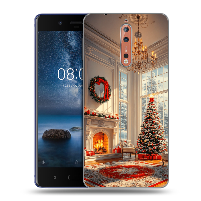 Пластиковый чехол на Nokia 8 с принтом Новый год Пластиковый чехол на Nokia 8 с принтом Новый год