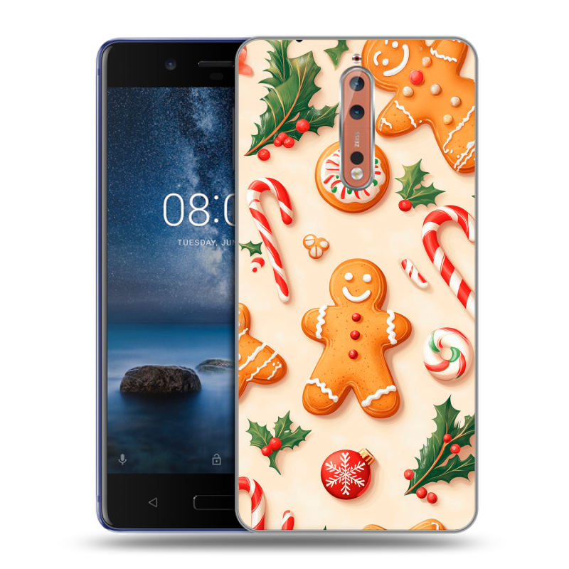 Пластиковый чехол на Nokia 8 с принтом Новый год Пластиковый чехол на Nokia 8 с принтом Новый год