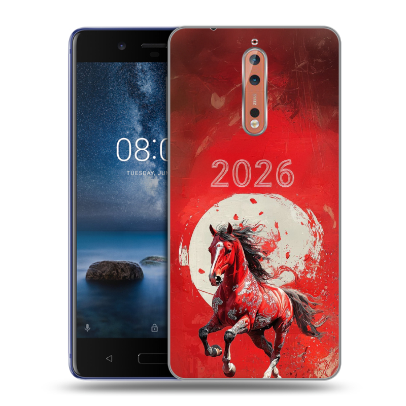 Пластиковый чехол на Nokia 8 с принтом Новый год Пластиковый чехол на Nokia 8 с принтом Новый год
