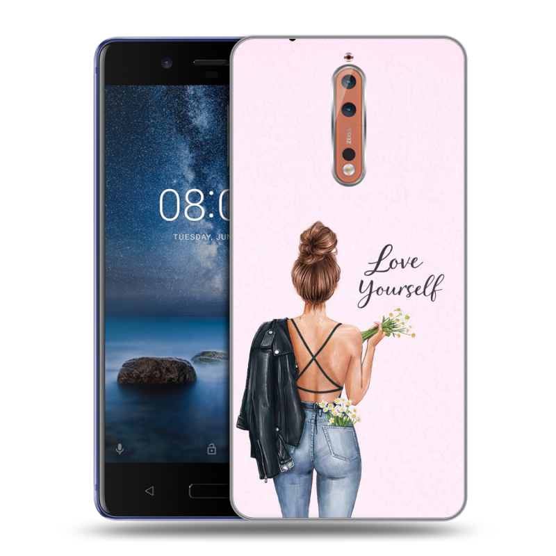 Пластиковый чехол на Nokia 8 с принтом женский Пластиковый чехол на Nokia 8 с принтом женский
