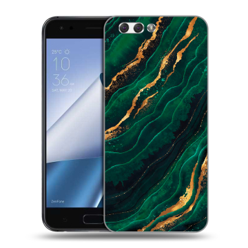 Силиконовый чехол на ASUS ZenFone 4 ZE554KL с принтом Мрамор зеленое золото Силиконовый чехол на ASUS ZenFone 4 ZE554KL с принтом Мрамор зеленое золото