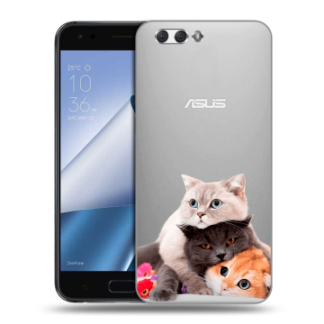 Силиконовый чехол на ASUS ZenFone 4 ZE554KL с принтом Кошки