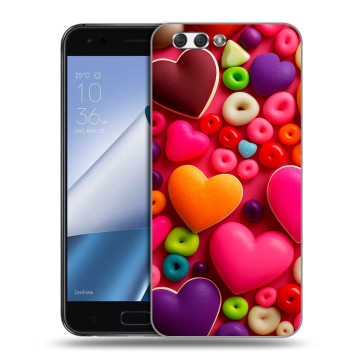 Силиконовый чехол на ASUS ZenFone 4 ZE554KL с принтом Сердечки