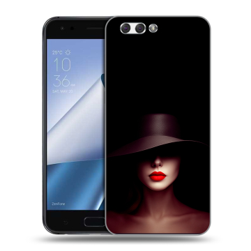 Силиконовый чехол на ASUS ZenFone 4 ZE554KL с принтом Девушка в шляпе