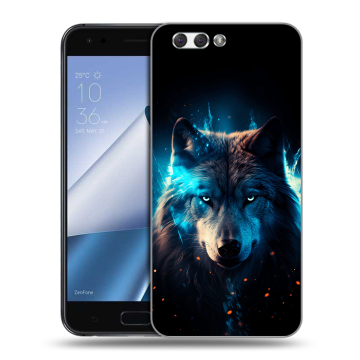 Силиконовый чехол на ASUS ZenFone 4 ZE554KL с принтом Волк ночной