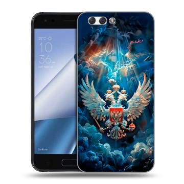 Силиконовый чехол на ASUS ZenFone 4 ZE554KL с принтом Герб флаг России