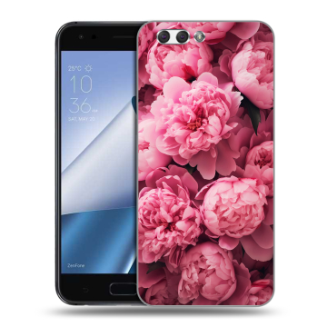 Силиконовый чехол на ASUS ZenFone 4 ZE554KL с принтом цветы пионы