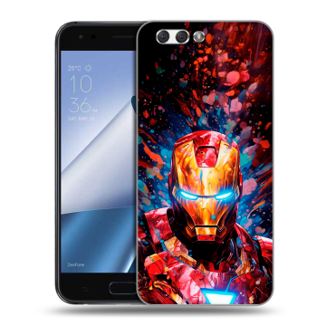 Силиконовый чехол на ASUS ZenFone 4 ZE554KL с принтом Железный человек Ironman