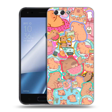 Силиконовый чехол на ASUS ZenFone 4 ZE554KL с принтом капибары
