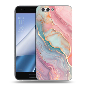 Силиконовый чехол на ASUS ZenFone 4 ZE554KL с принтом розовый мрамор