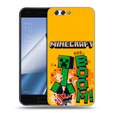 Силиконовый чехол на ASUS ZenFone 4 ZE554KL с принтом Майнкрафт Minecraft
