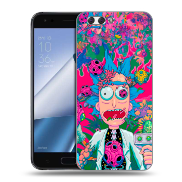 Силиконовый чехол на ASUS ZenFone 4 ZE554KL с принтом Рик и Морти Rick Morty