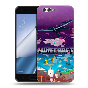 Силиконовый чехол на ASUS ZenFone 4 ZE554KL с принтом Майнкрафт Minecraft