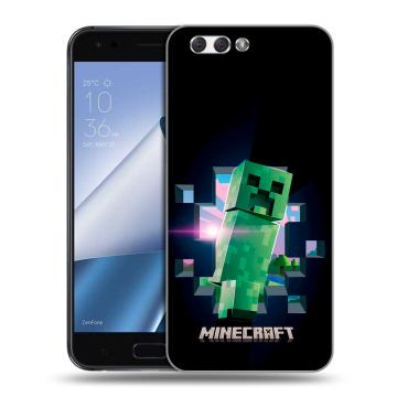 Силиконовый чехол на ASUS ZenFone 4 ZE554KL с принтом Майнкрафт Minecraft