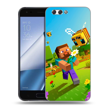 Силиконовый чехол на ASUS ZenFone 4 ZE554KL с принтом Майнкрафт Minecraft