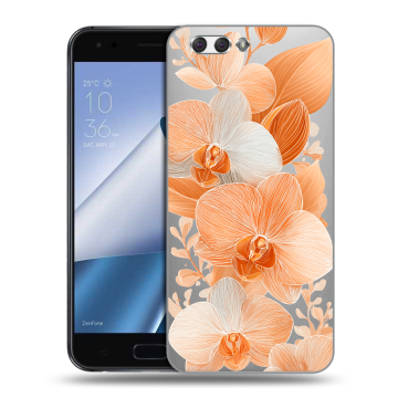 Силиконовый чехол на ASUS ZenFone 4 ZE554KL с принтом Бежевые цветы