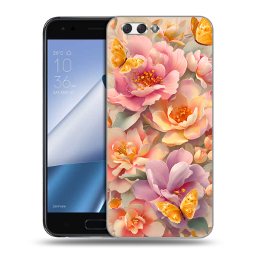 Силиконовый чехол на ASUS ZenFone 4 ZE554KL с принтом Цветы и бабочки