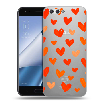 Силиконовый чехол на ASUS ZenFone 4 ZE554KL с принтом Сердечки