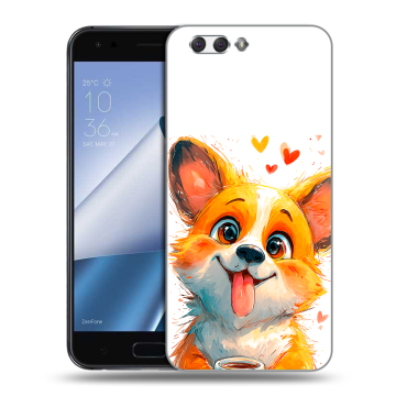 Силиконовый чехол на ASUS ZenFone 4 ZE554KL с принтом корги