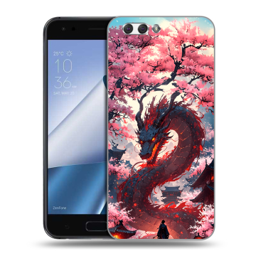Силиконовый чехол на ASUS ZenFone 4 ZE554KL с принтом Дракон Японский