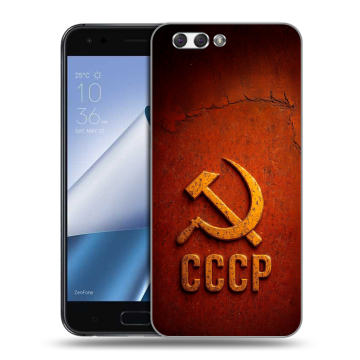 Силиконовый чехол на ASUS ZenFone 4 ZE554KL с принтом Флаг Герб СССР