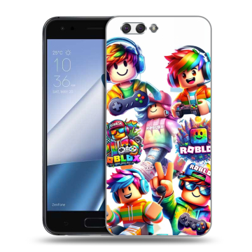 Силиконовый чехол на ASUS ZenFone 4 ZE554KL с принтом Roblox Роблокс