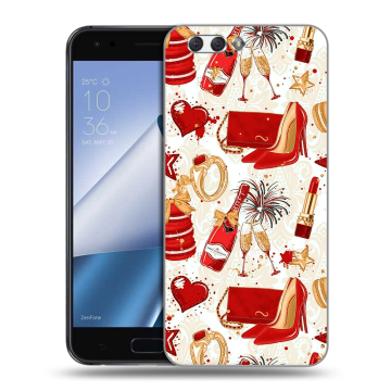 Силиконовый чехол на ASUS ZenFone 4 ZE554KL с принтом Новый год