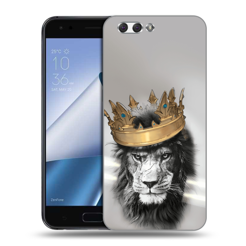 Силиконовый чехол на ASUS ZenFone 4 ZE554KL с принтом Лев с короной Силиконовый чехол на ASUS ZenFone 4 ZE554KL с принтом Лев с короной