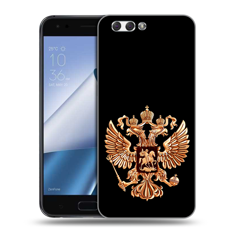 Пластиковый чехол на ASUS ZenFone 4 ZE554KL с принтом Герб России золотой Пластиковый чехол на ASUS ZenFone 4 ZE554KL с принтом Герб России золотой