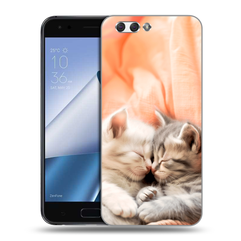 Пластиковый чехол на ASUS ZenFone 4 ZE554KL с принтом Котята Пластиковый чехол на ASUS ZenFone 4 ZE554KL с принтом Котята