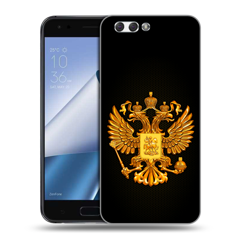 Силиконовый чехол на ASUS ZenFone 4 ZE554KL с принтом Герб России желтый Силиконовый чехол на ASUS ZenFone 4 ZE554KL с принтом Герб России желтый