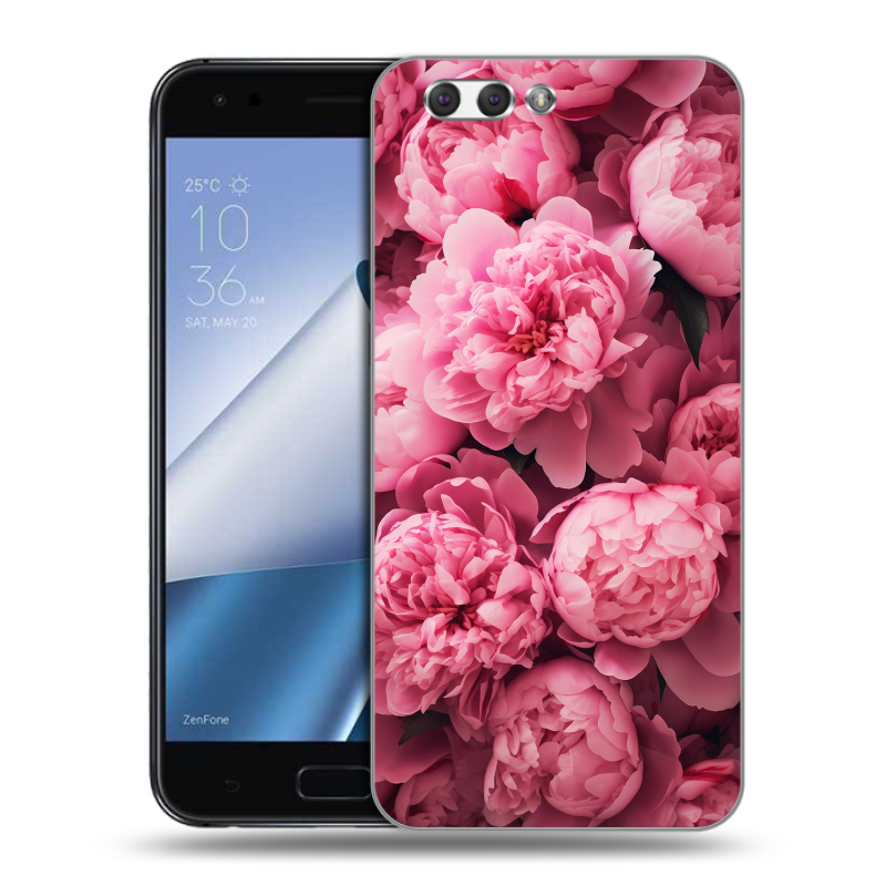 Пластиковый чехол на ASUS ZenFone 4 ZE554KL с принтом цветы пионы Пластиковый чехол на ASUS ZenFone 4 ZE554KL с принтом цветы пионы