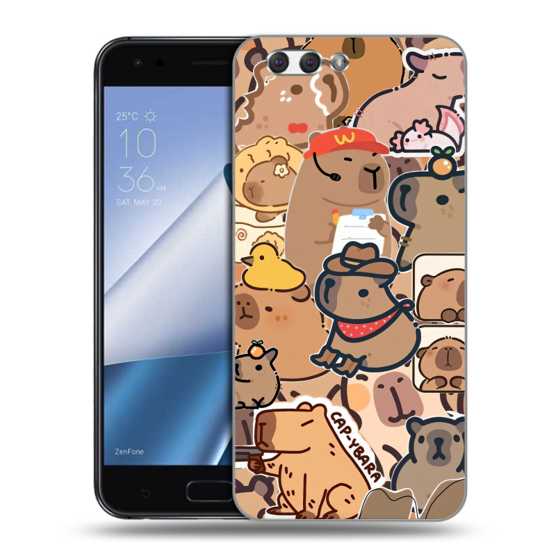 Силиконовый чехол на ASUS ZenFone 4 ZE554KL с принтом капибара Силиконовый чехол на ASUS ZenFone 4 ZE554KL с принтом капибара
