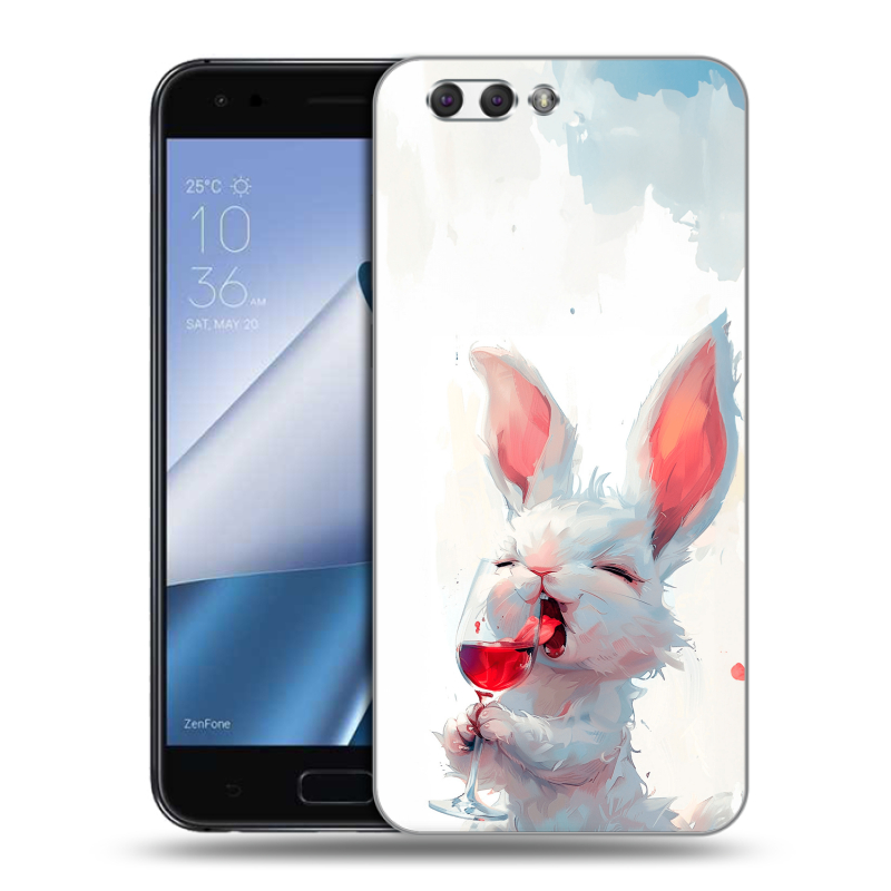 Силиконовый чехол на ASUS ZenFone 4 ZE554KL с принтом кролик зайчик Силиконовый чехол на ASUS ZenFone 4 ZE554KL с принтом кролик зайчик