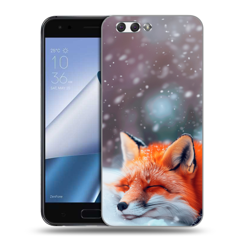Пластиковый чехол на ASUS ZenFone 4 ZE554KL с принтом лиса Пластиковый чехол на ASUS ZenFone 4 ZE554KL с принтом лиса