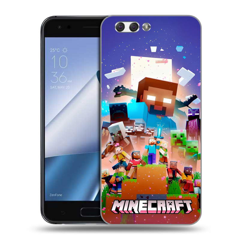 Силиконовый чехол на ASUS ZenFone 4 ZE554KL с принтом Майнкрафт Minecraft Силиконовый чехол на ASUS ZenFone 4 ZE554KL с принтом Майнкрафт Minecraft