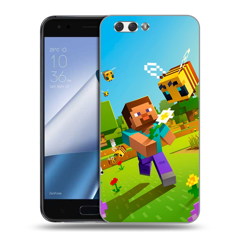 Силиконовый чехол на ASUS ZenFone 4 ZE554KL с принтом Майнкрафт Minecraft Силиконовый чехол на ASUS ZenFone 4 ZE554KL с принтом Майнкрафт Minecraft