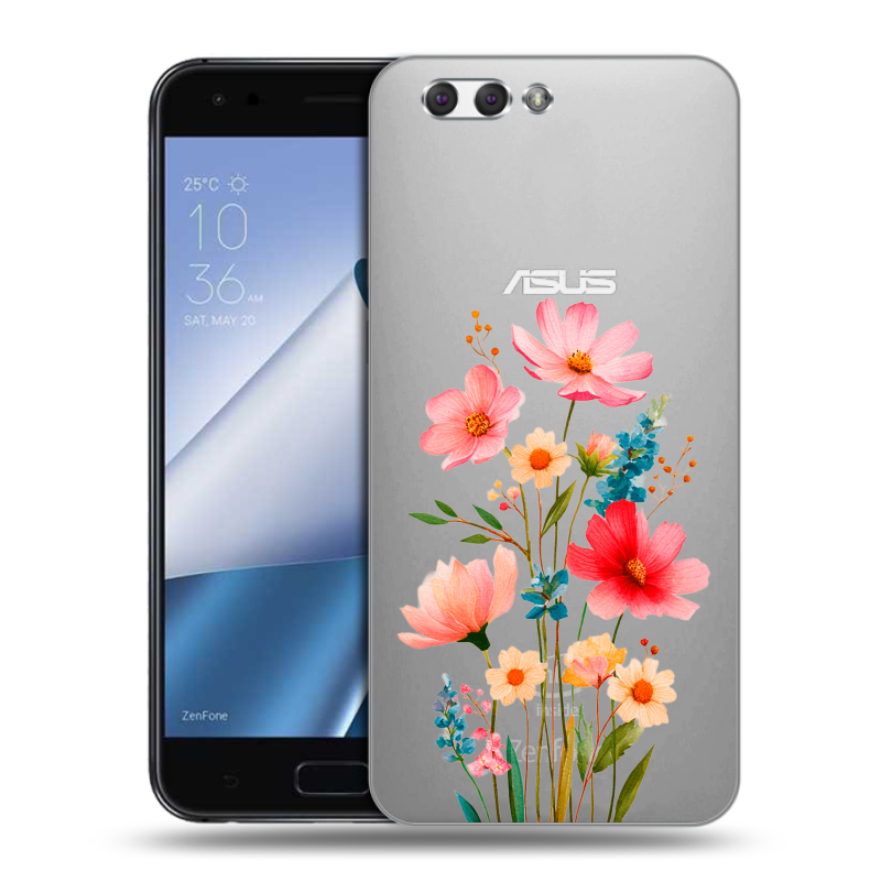 Силиконовый чехол на ASUS ZenFone 4 ZE554KL с принтом Цветы Силиконовый чехол на ASUS ZenFone 4 ZE554KL с принтом Цветы