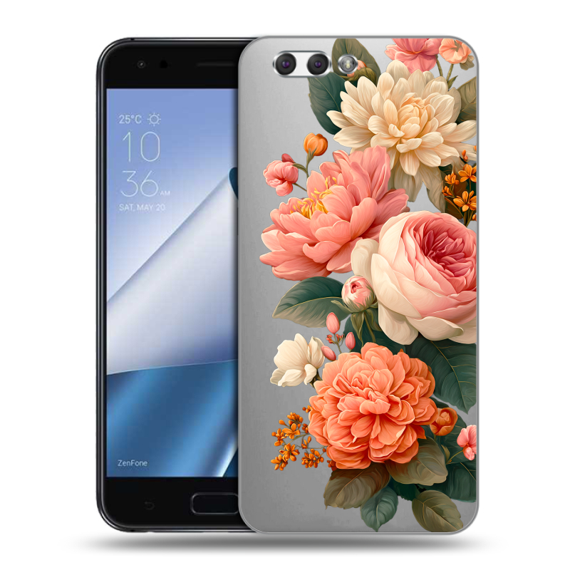 Силиконовый чехол на ASUS ZenFone 4 ZE554KL с принтом цветы Силиконовый чехол на ASUS ZenFone 4 ZE554KL с принтом цветы
