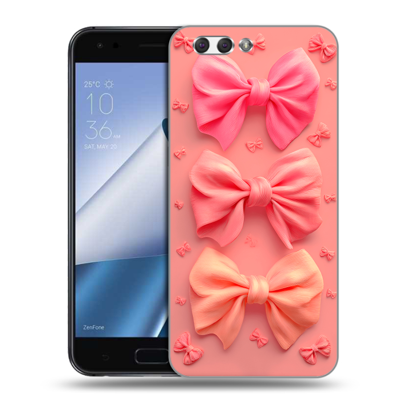 Пластиковый чехол на ASUS ZenFone 4 ZE554KL с принтом Розовые бантики Пластиковый чехол на ASUS ZenFone 4 ZE554KL с принтом Розовые бантики