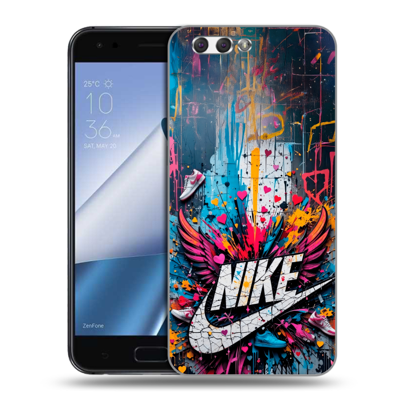Пластиковый чехол на ASUS ZenFone 4 ZE554KL с принтом Nike Найк Пластиковый чехол на ASUS ZenFone 4 ZE554KL с принтом Nike Найк