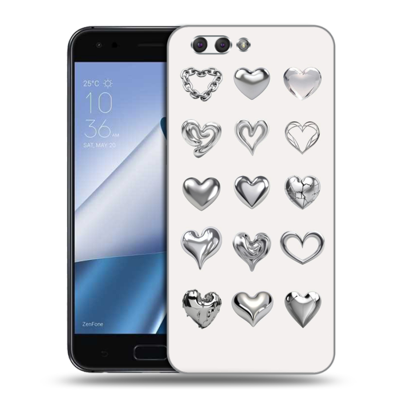 Пластиковый чехол на ASUS ZenFone 4 ZE554KL с принтом Y2K сердечки Пластиковый чехол на ASUS ZenFone 4 ZE554KL с принтом Y2K сердечки