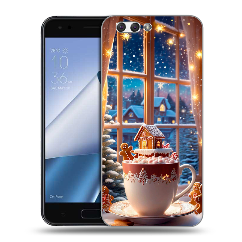 Пластиковый чехол на ASUS ZenFone 4 ZE554KL с принтом Новый год Пластиковый чехол на ASUS ZenFone 4 ZE554KL с принтом Новый год