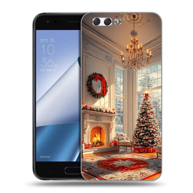 Пластиковый чехол на ASUS ZenFone 4 ZE554KL с принтом Новый год Пластиковый чехол на ASUS ZenFone 4 ZE554KL с принтом Новый год