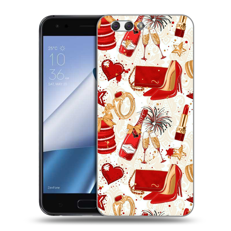 Силиконовый чехол на ASUS ZenFone 4 ZE554KL с принтом Новый год Силиконовый чехол на ASUS ZenFone 4 ZE554KL с принтом Новый год
