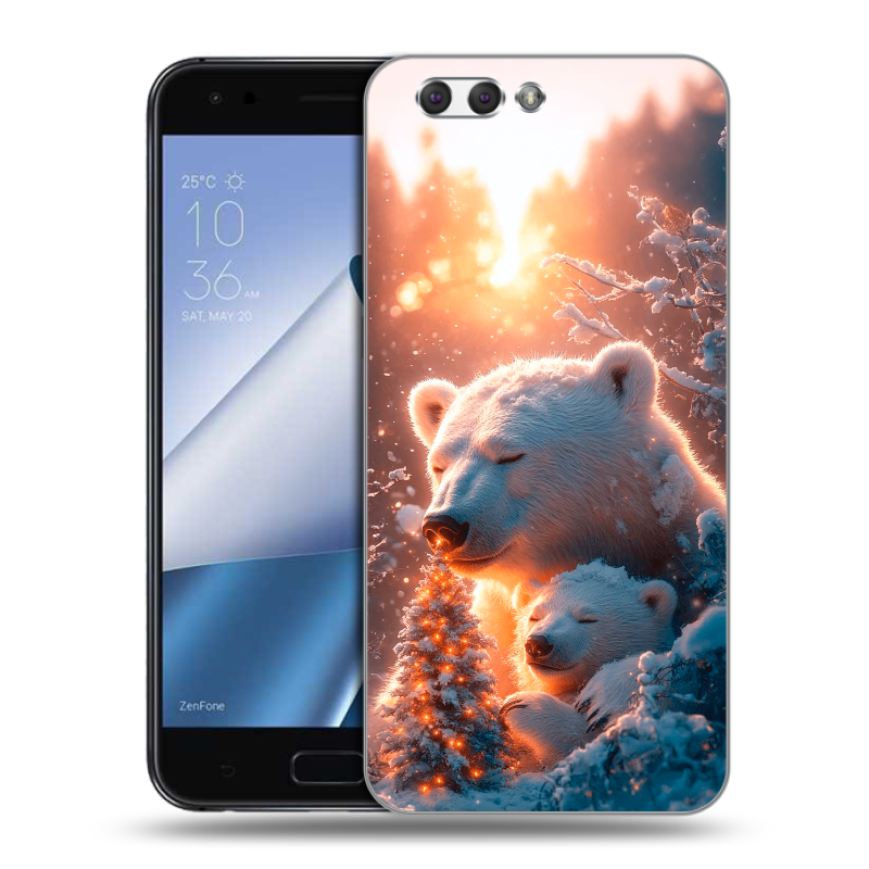 Силиконовый чехол на ASUS ZenFone 4 ZE554KL с принтом Новый год Силиконовый чехол на ASUS ZenFone 4 ZE554KL с принтом Новый год
